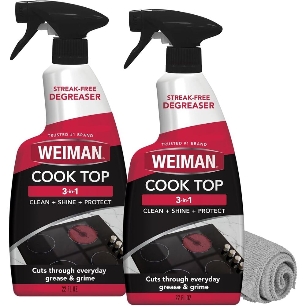 Weiman Cooktop and Stovetop Daily Cleaner Spray, Streak-Free, 2 Pack, 22 oz